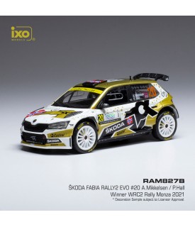 Skoda Fabia Rally2 - A. Mikkelsen - ACI Monza WRC 2021 - Ixo 1/43