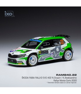 Skoda Fabia Rally2 - Gryazin - Monte Carlo 2022 - Ixo 1/43