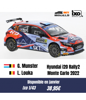 Hyundai i20 Rally2 - G. Munster - Monte Carlo 2022 - Ixo 1/43