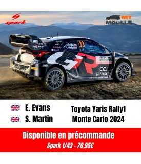 Toyota Yaris Rally1 - Evans - Monte Carlo 2024 - Spark 1/43