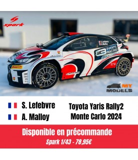 Toyota Yaris Rally2 - Lefebvre - Monte Carlo 2024 - Spark 1/43