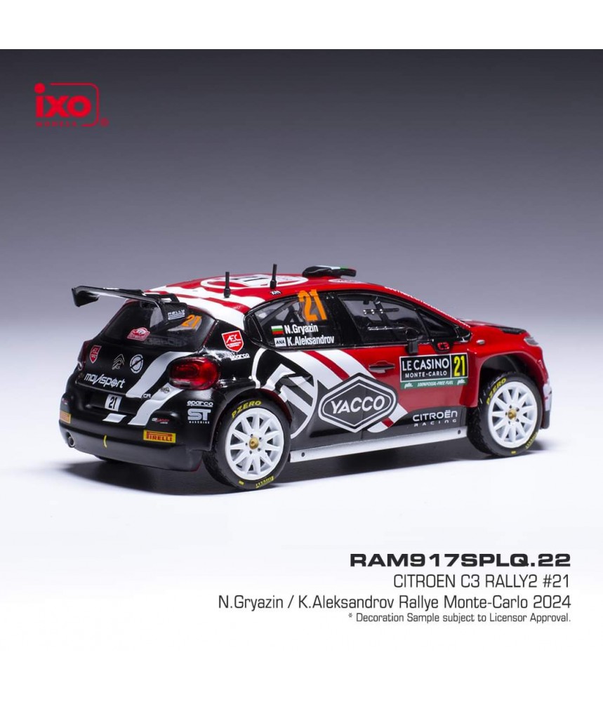 Miniature IXO 1/43 Citroën C3 Rally2 - Rallye Monte Carlo 2024 - Neuve