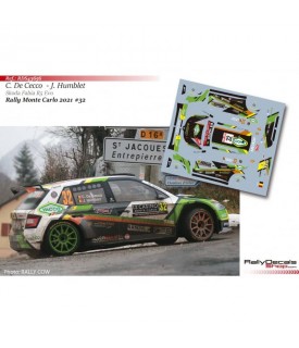Decals 1/43 - C. de Cecco - Skoda Fabia R5 Evo - Rallye Monte Carlo 2021