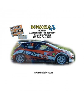 Decals 1/43 - J. Langenakens - Peugeot 207 S2000 - Ypres Rally 2012