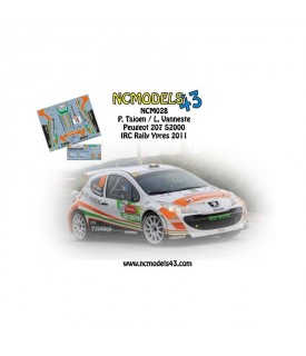 Decals 1/43 - P. Tsjoen - Peugeot 207 S2000 - Ypres Rally 2011