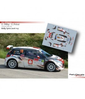 Decals 1/43 - G. Dilley - Citroën DS3 R5 - Rally Ypres 2016